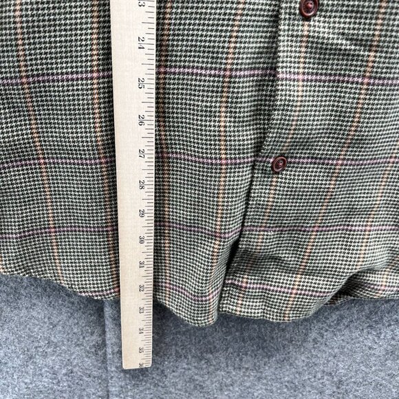 Orvis Shirt Mens Large Beige Button Down Flannel Cotton Classic Houndstooth - Picture 5 of 10